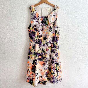 Maeve Anthropologie Neon Pebble Sleeveless Dress in Pucker Weave Size 2